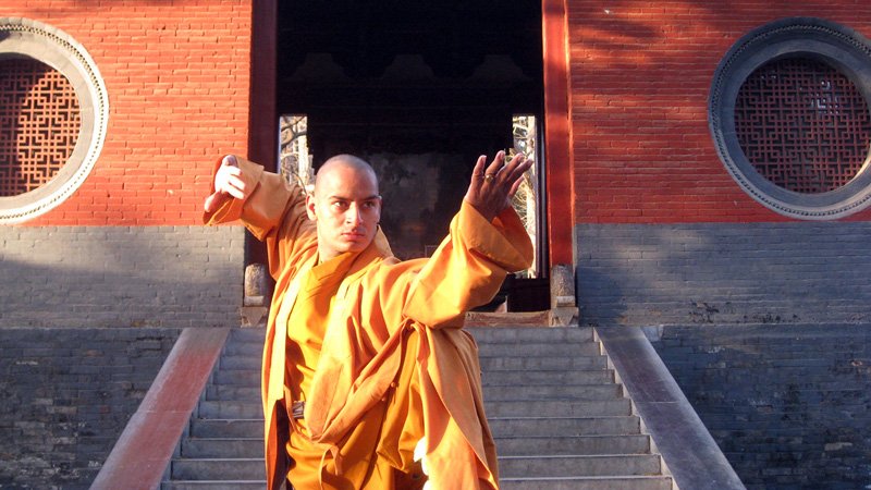 Gajanand Rajput is at the main entrance of the Shaolin Temple.